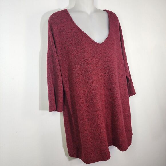 Torrid Women Tee 2 Relaxed Fit Super Soft Plush V-Neck Drop Shoulder Long Sleeve - Picture 5 of 11